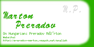 marton preradov business card